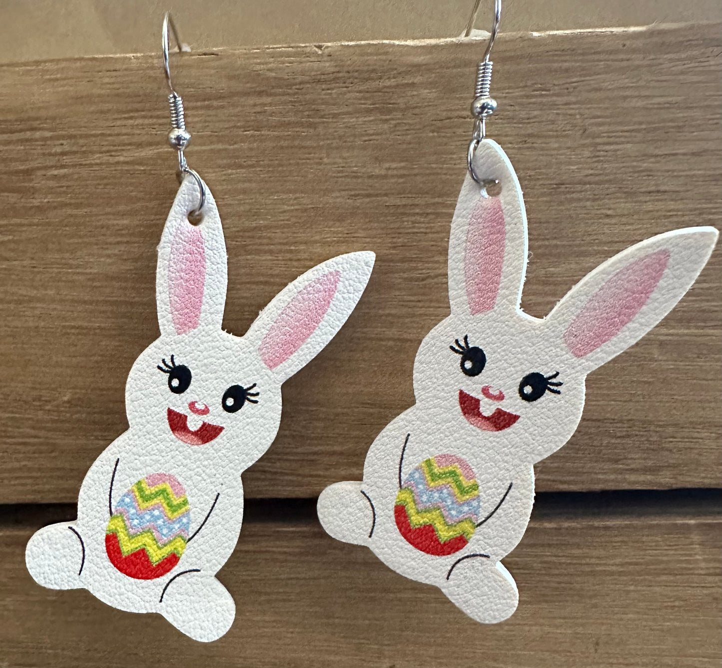Easter Bunny Faux Leather Earrings