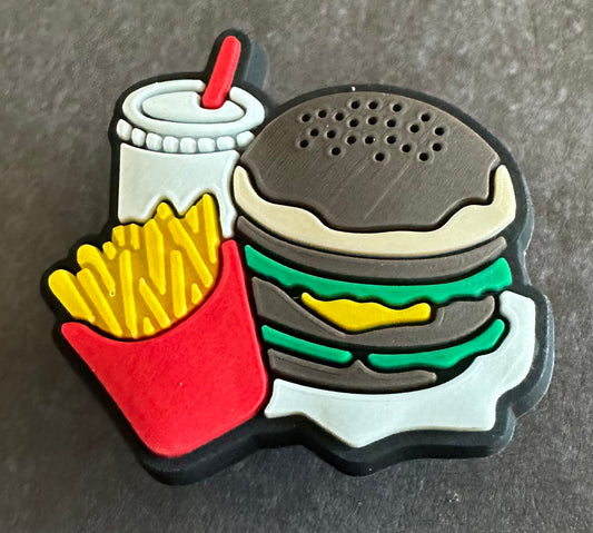 Burger Meal Shoe Charm