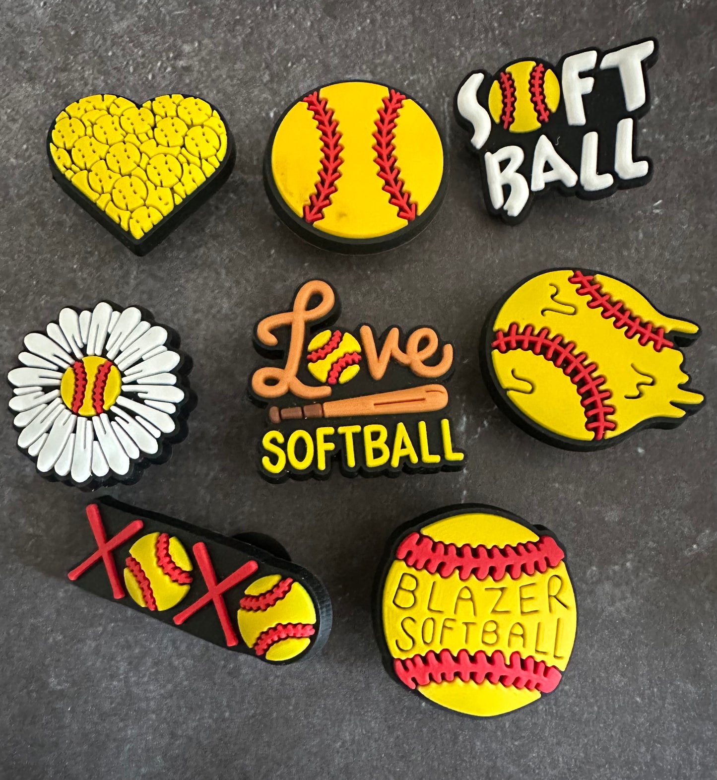 Soft Ball Shoe Charm Set