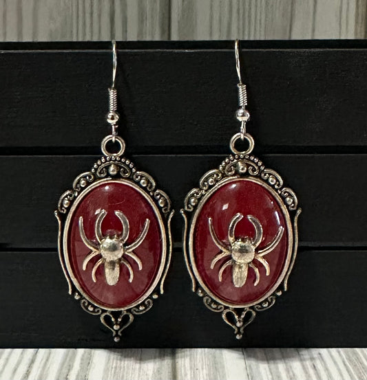 Spider Cameo Earrings