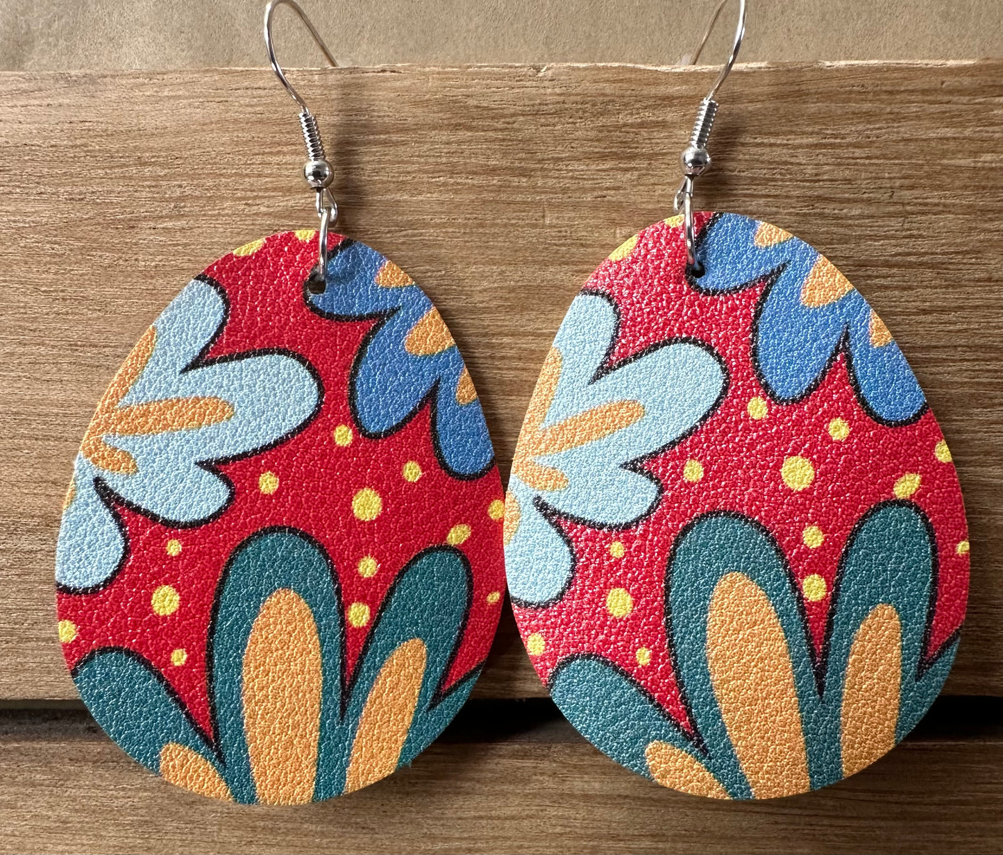 Floral faux leather Earrings