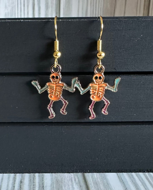 Dancing skeleton charm Earrings