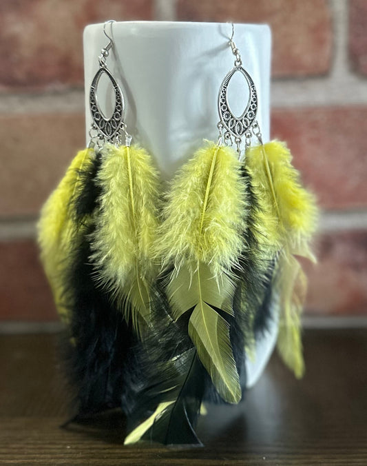 Bumble bee Sunflower Dream catcher Earrings