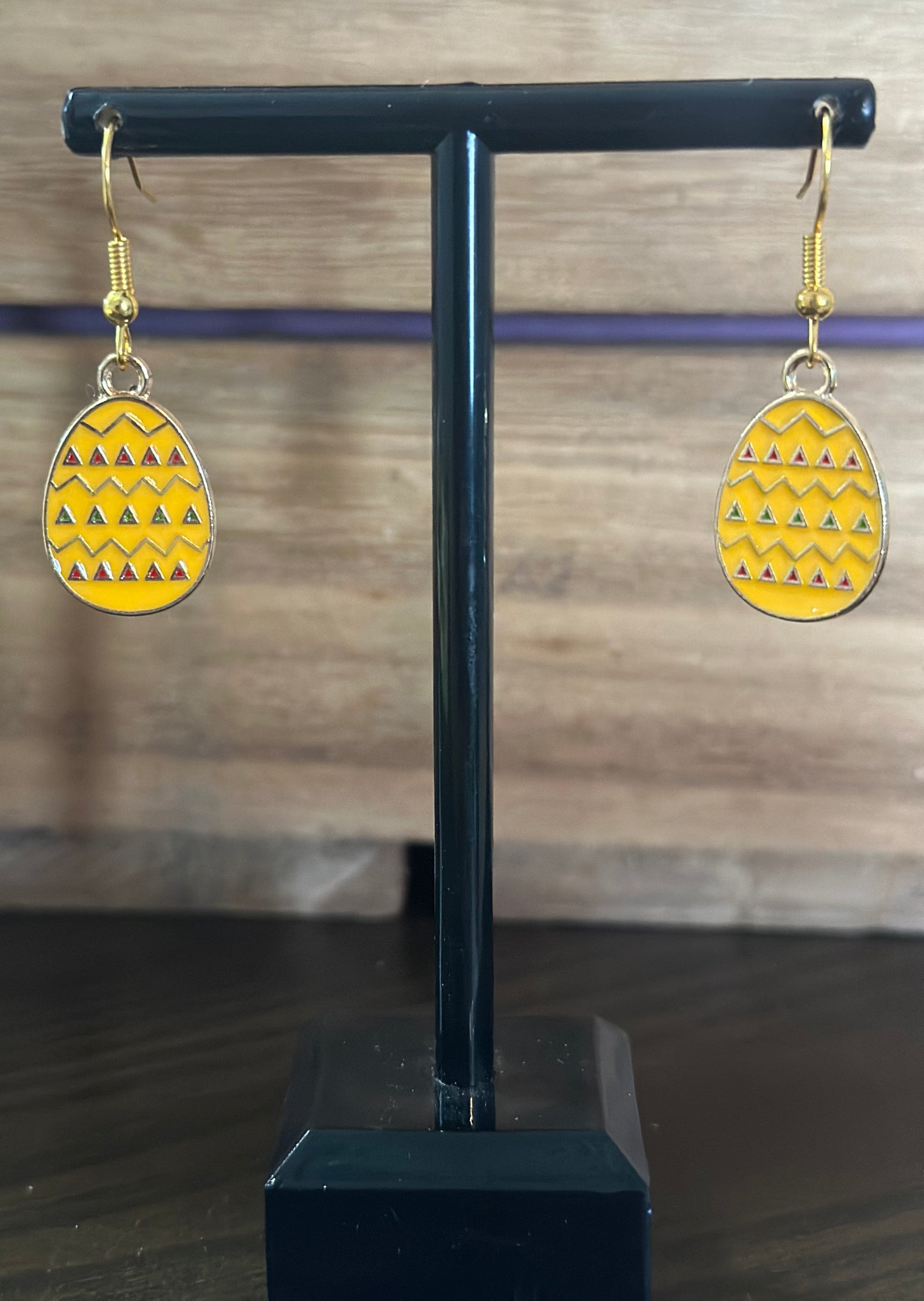 Yellow Easter Egg Charm Earrings