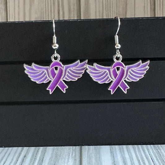 Alzheimer’s awareness charm earrings