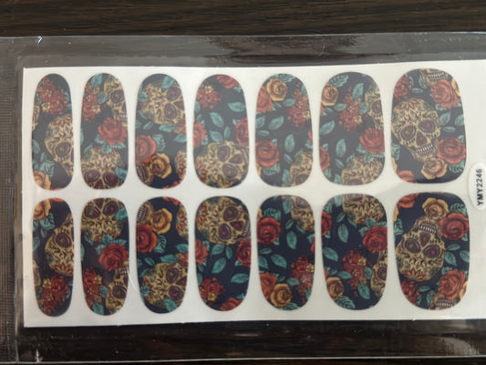 Sugar Skulls & Roses Nail Polish strips