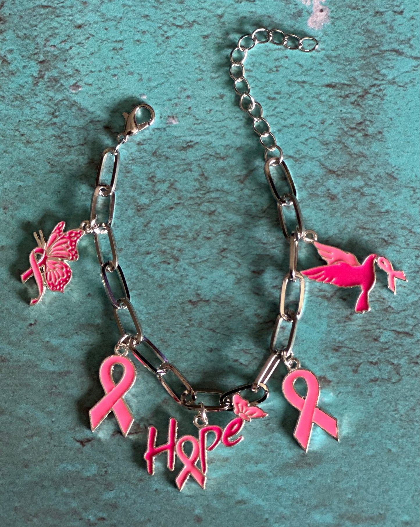 Breast Cancer Awareness Charm Bracelet