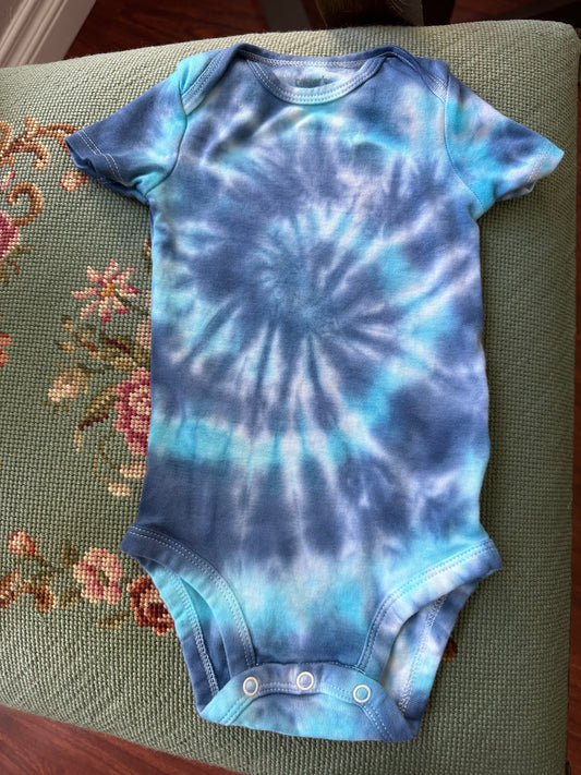 Sky Blue spiral Baby Onesie