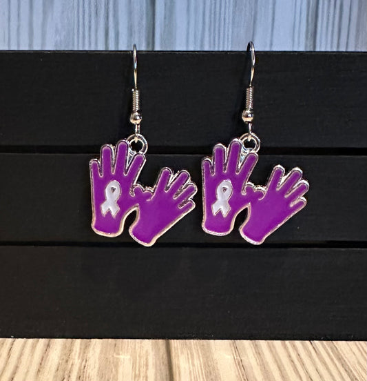 Domestic Violence Awareness Charm Earrings