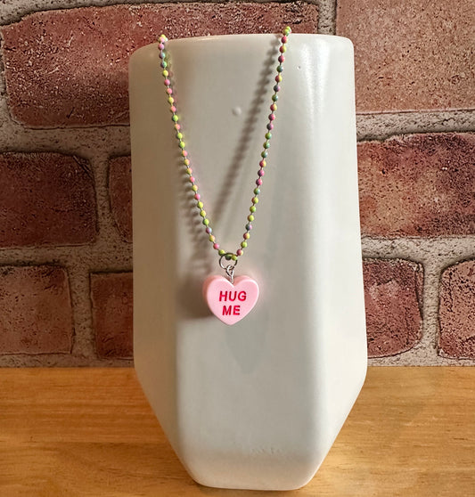 Hug Me Valentines Heart Necklace