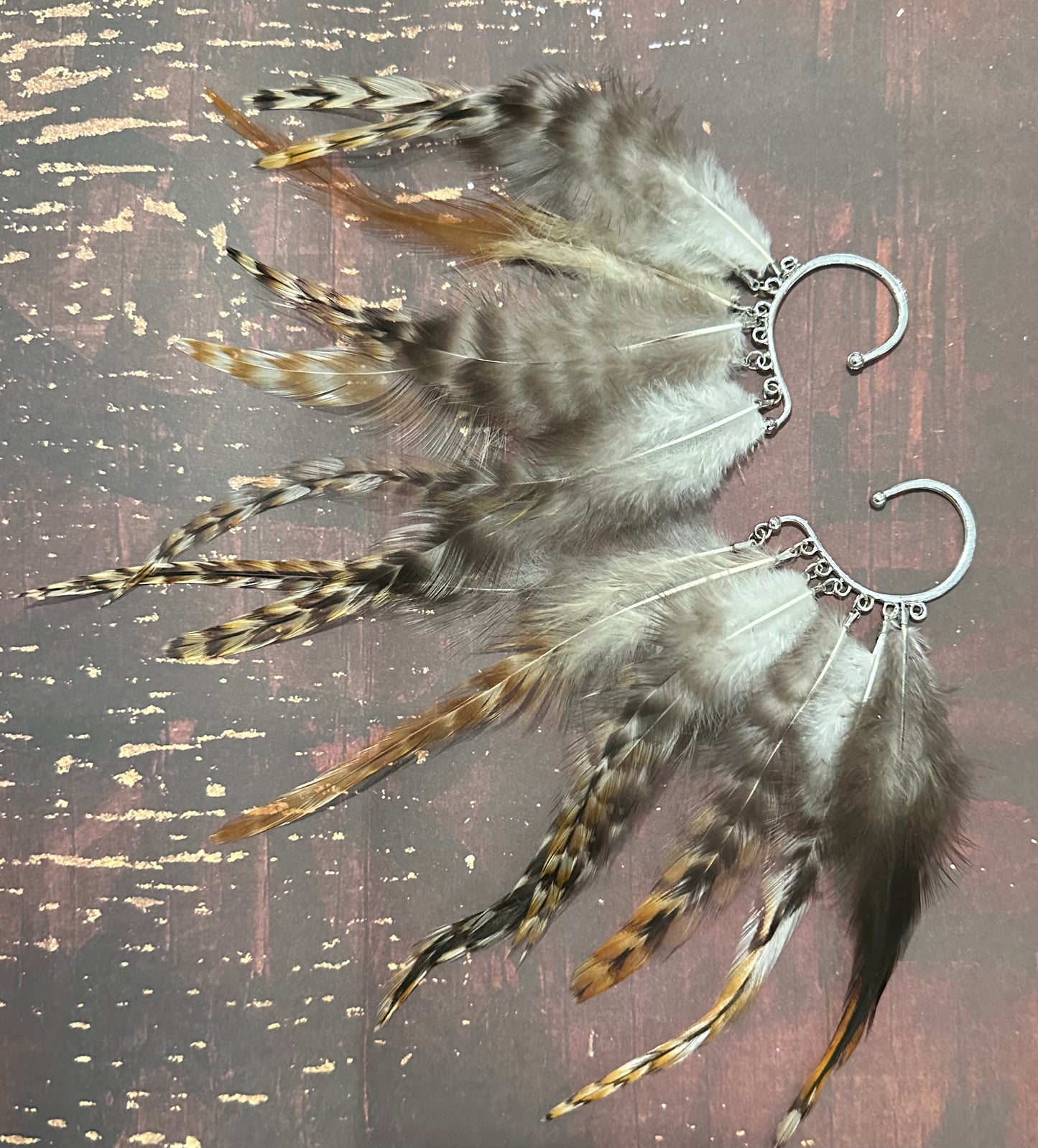 Rooster Feather Earcuffs