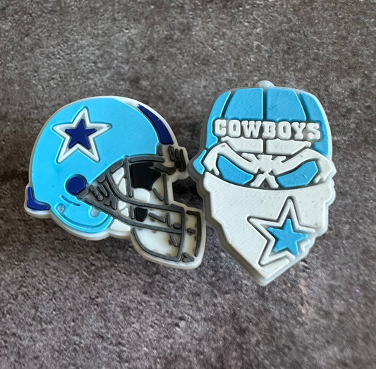 Cowboys skull football shoe charm set