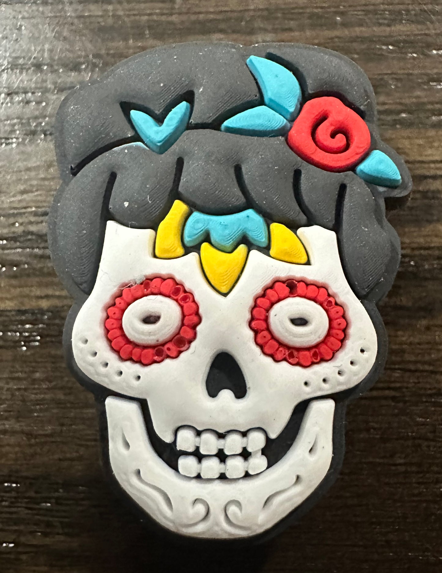 Sugar skull shoe charm