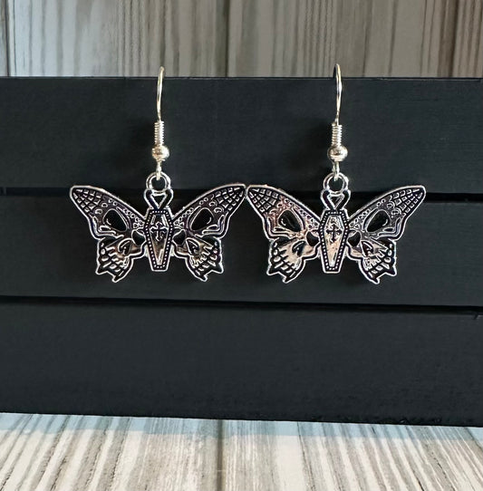 Spooky Goth Moths Earrings