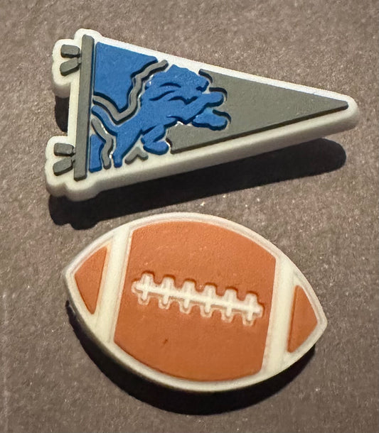 Detroit Football Shoe Charm Set