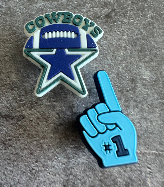 Cowboys Fan football shoe charm set