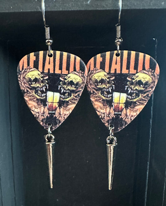 Metallica Guitar Pick Earrings