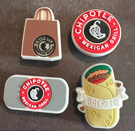 Chipotle Mex grill shoe charm set
