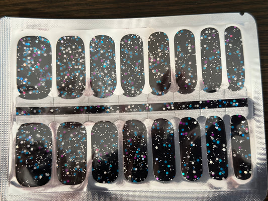 Black sparkle Nail Polish Strips