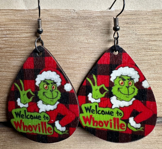 Grinch Whoville Christmas Earrings
