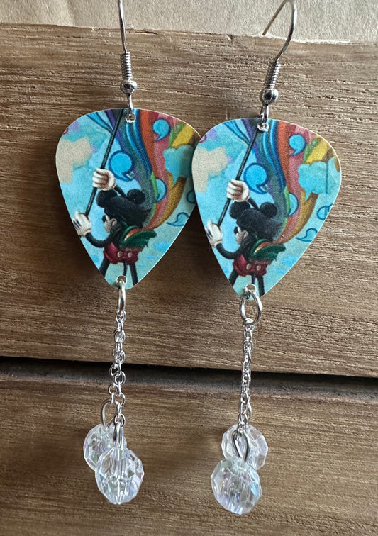 M Mouse Guitar Pick Earrings