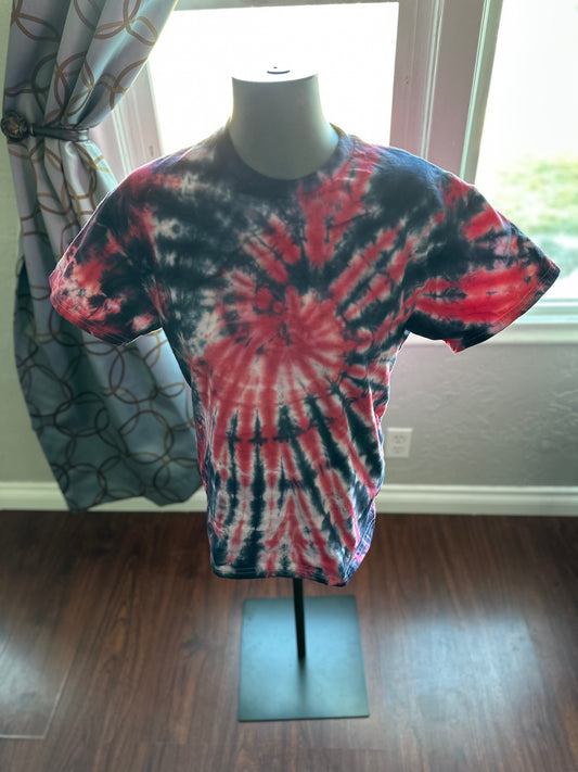 Black & Red Spiral Tie-Dye Tee