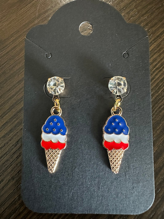 Americana ice cream stud/dangle earrings