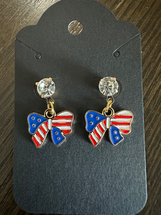 Americana Ribbon stud/dangle earrings