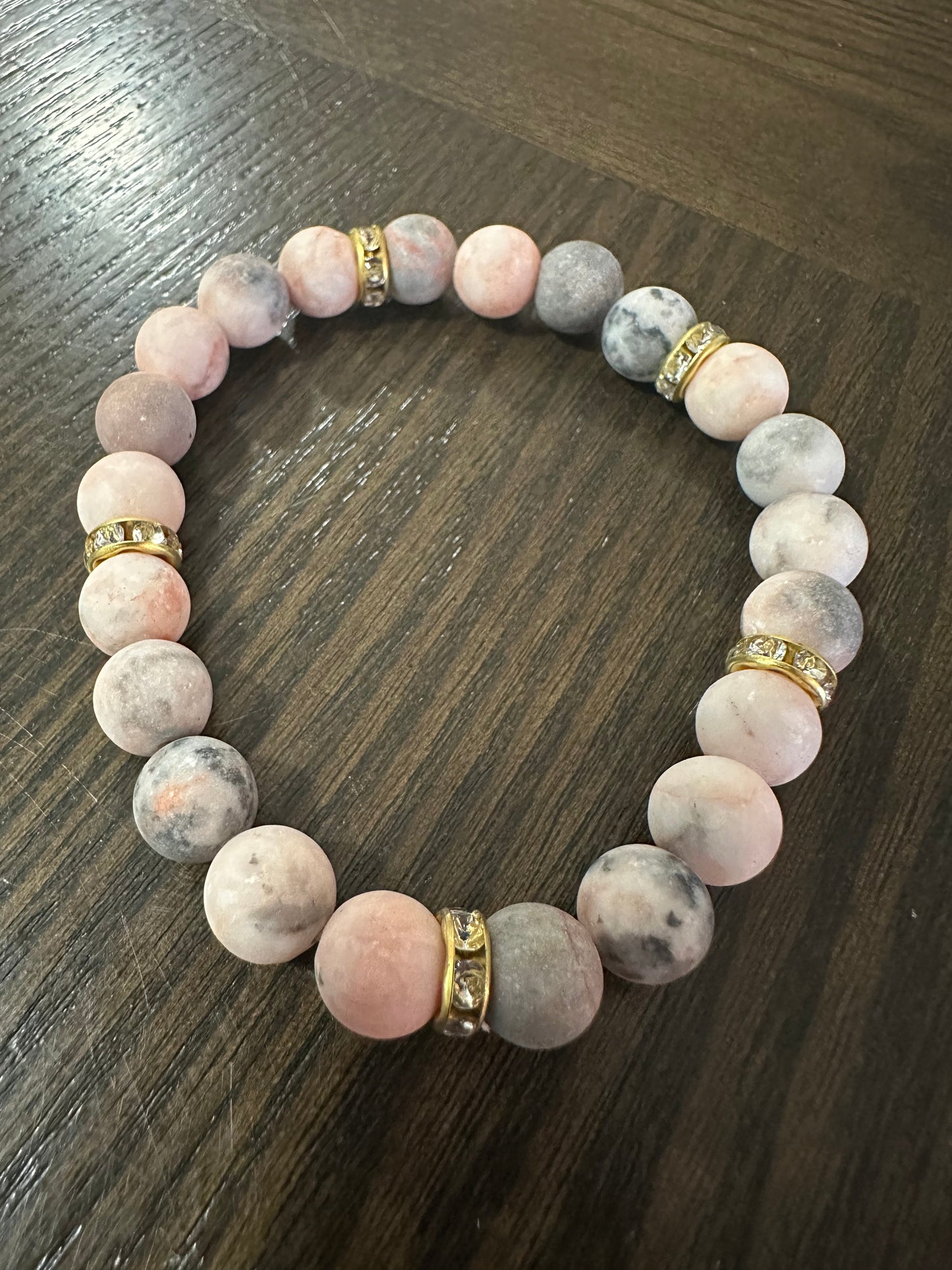 Pink Zebra Stone Bracelet