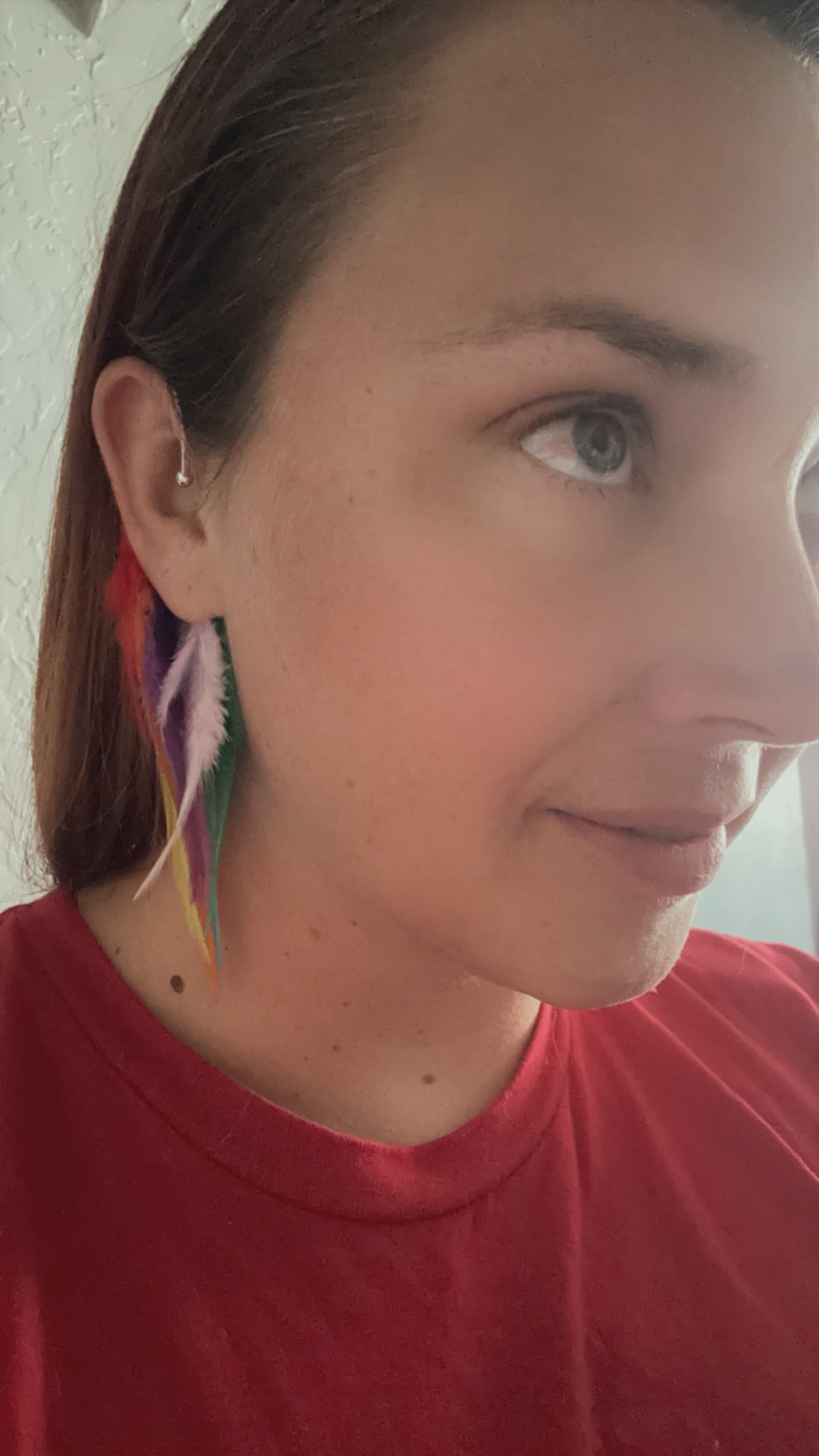 Rainbow Feather Ear cuffs