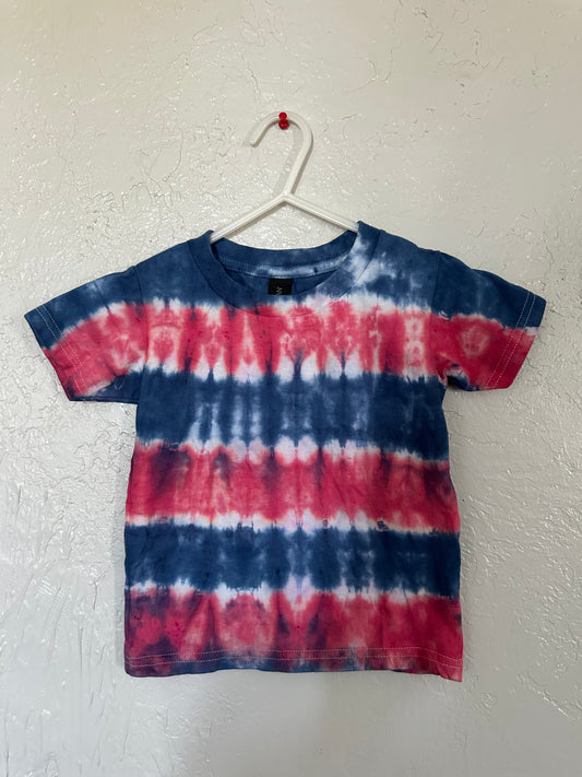 Americana R,W,&B accordion Toddler Tie-Dye tee