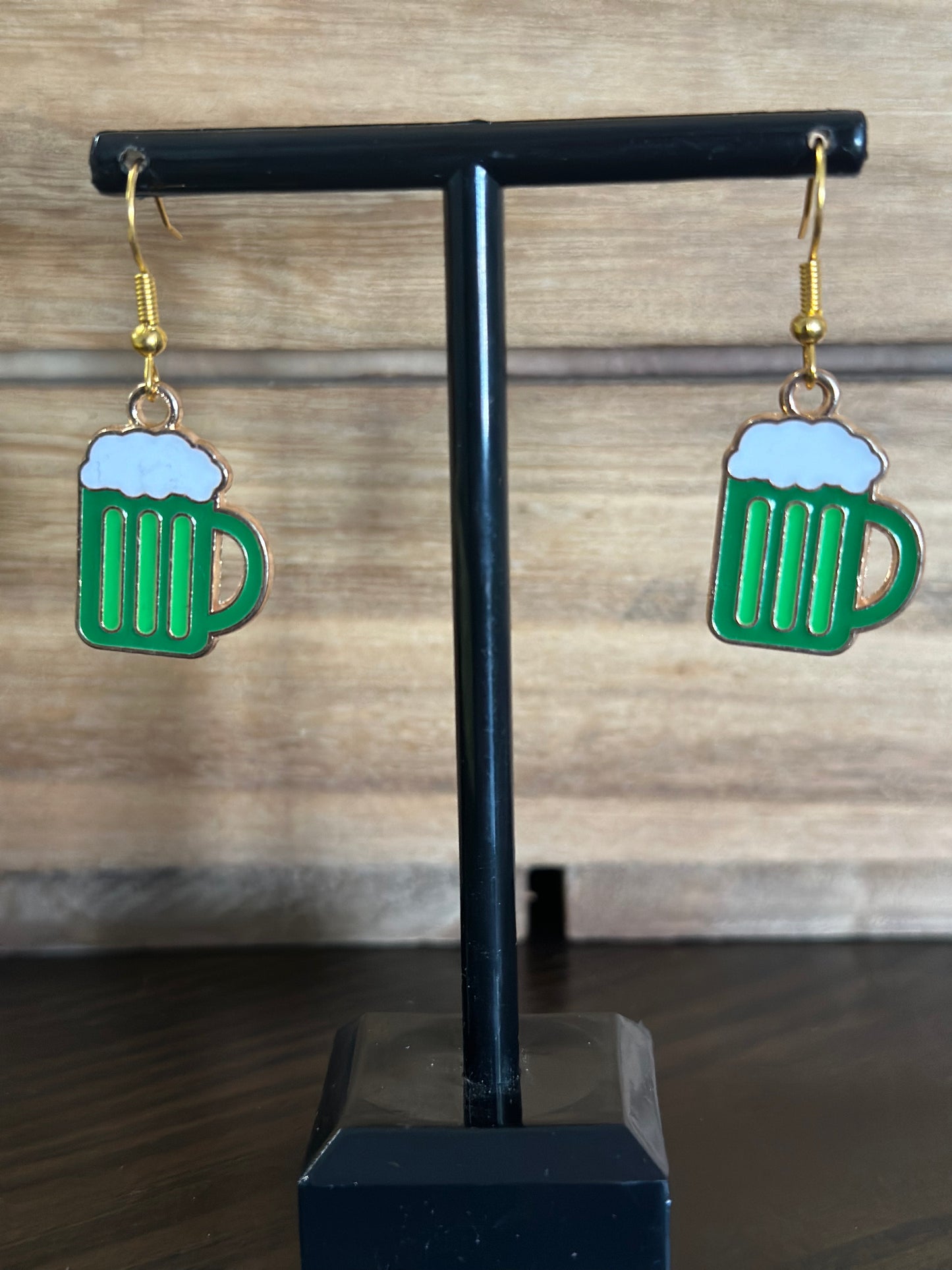 Green Beer charm Earrings