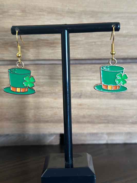 Lucky Top Hat Charm Earrings