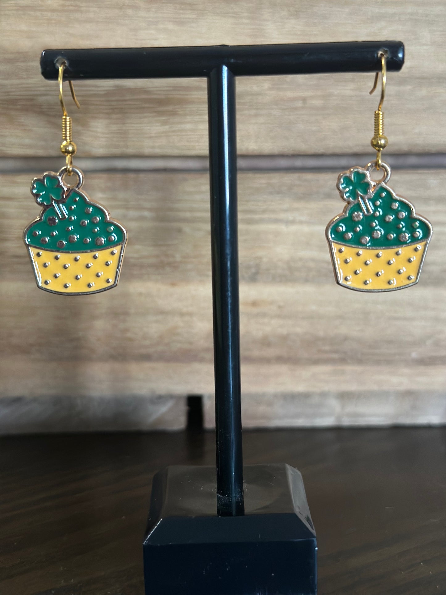 Lucky Clover cupcake charm Earrings