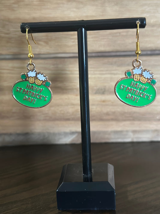 Happy st. Patrick’s day charm Earrings