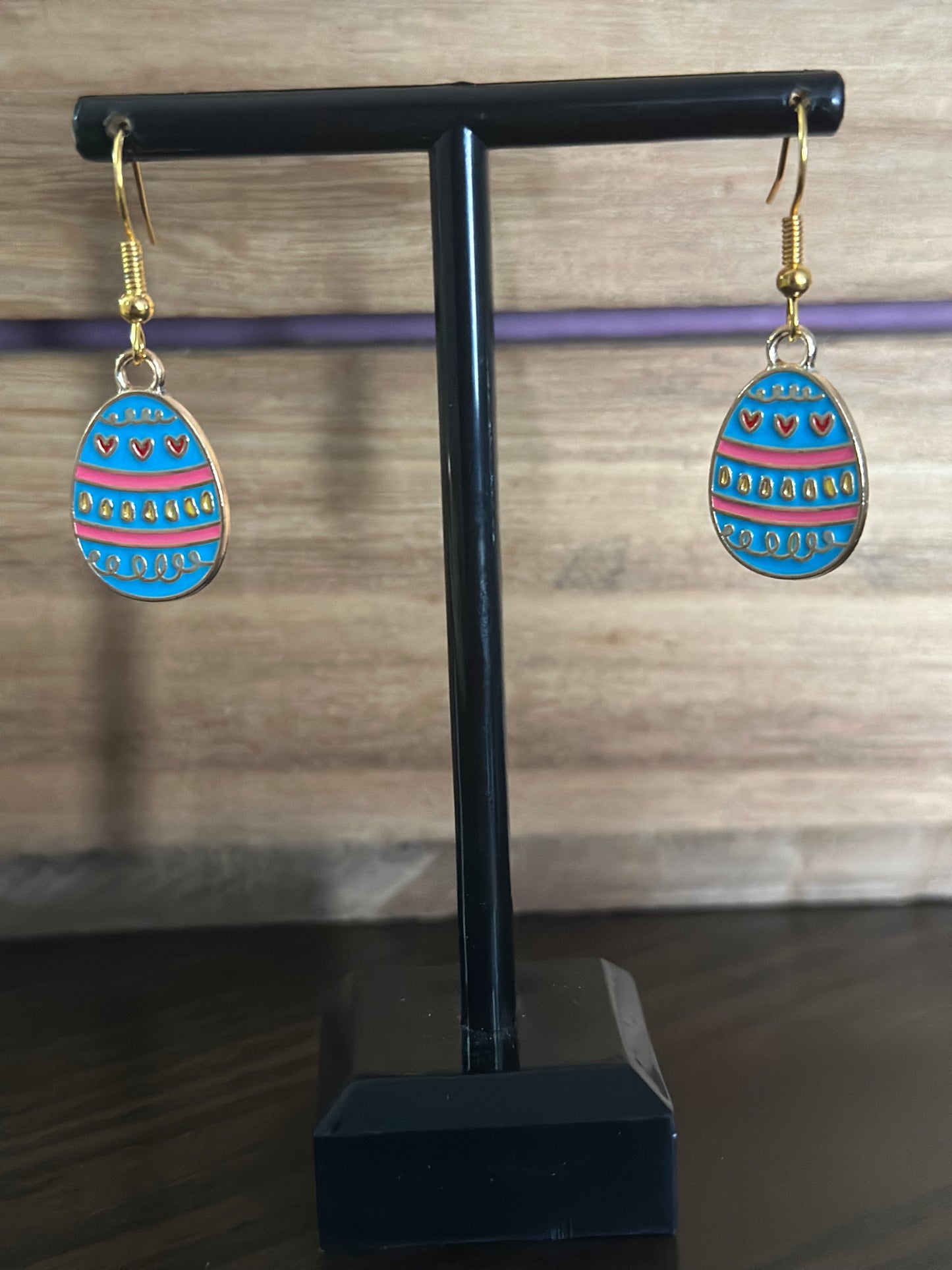 Blue Easter Egg Charm earrings