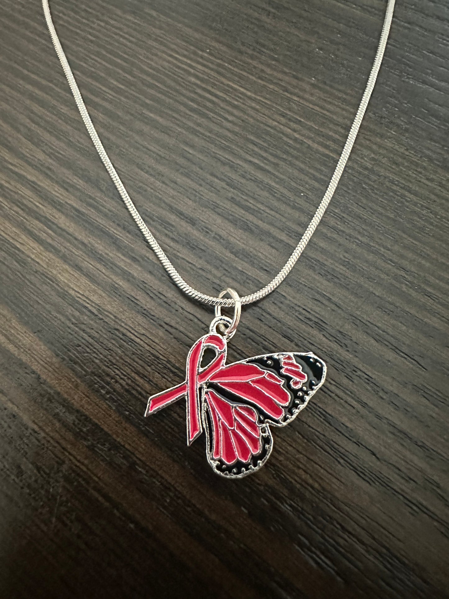 Red Ribbon Awareness Necklace