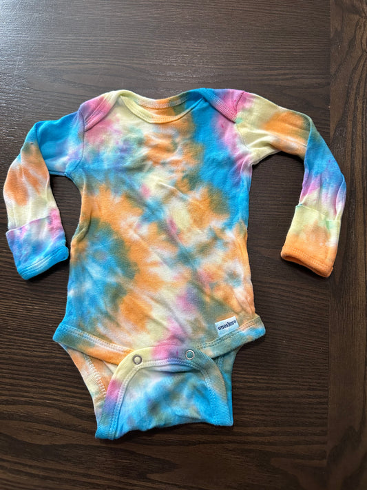 Peaceful Shining Aura Tie-Dye Long sleeve Baby Onesie