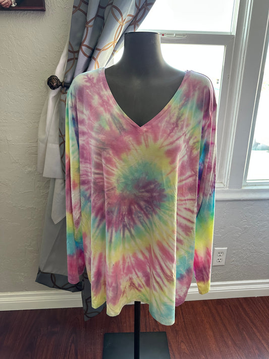 Sunshine Vibration Spiral Long sleeve Tie-Dye Tee