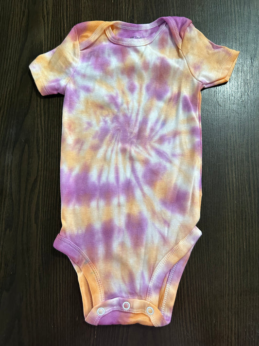 Sherbet Spiral Tie-Dye baby onesie