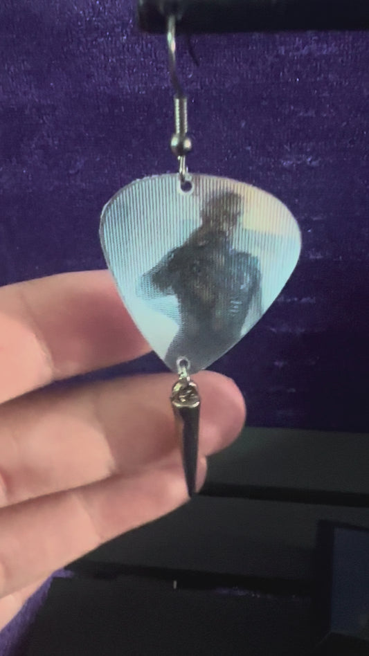 Hellraiser motion Guitar pick earrings